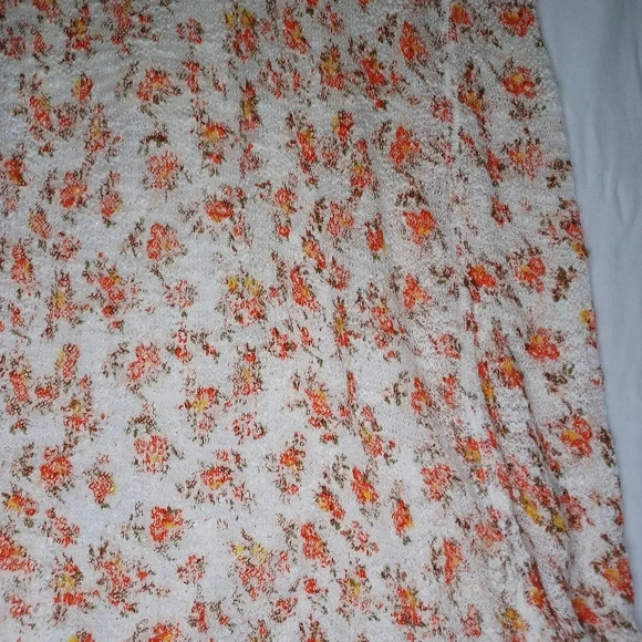 Free people boho ditsy floral White Pink Crochet Lace Hippie Top - Picture 2 of 13